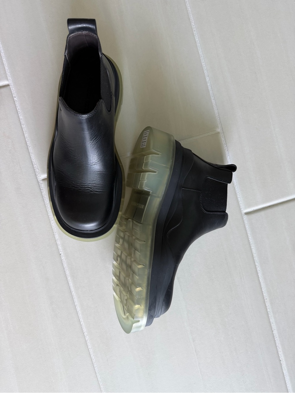Bottega Veneta Black Boots with Clear Sole 38